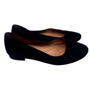 Antonio Melani Vintal Black Leather Suede Ballet Flats Shoes Office Classic 7